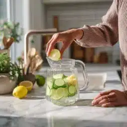 Cucumber Lemon Ginger Water: 14-Calorie Slimming Secret You’ll Love 4 Preparing cucumber lemon ginger water at home