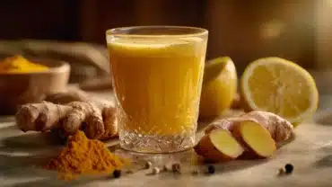 Ginger turmeric shots recipe for weight loss and anti-inflammation