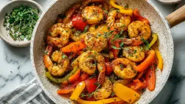 Shrimp and bell pepper recipes skillet dinner
