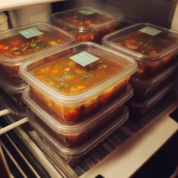 Low Calorie Beef Vegetable Soup Delivers 268 Energizing Calories In A Bold Bowl That Heals And Satisfies 4 Low-calorie beef and vegetable soup stored in glass meal prep containers