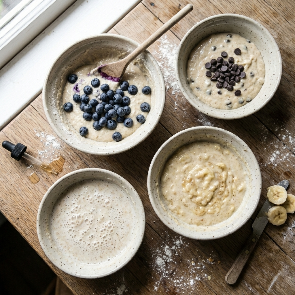 Lactose Free Pancakes Recipe — Fluffy & Dairy-Free 5 Four variations of lactose free pancake batter including blueberry, chocolate chip, dairy-free buttermilk, and mashed banana.