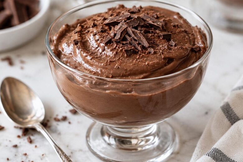 Photo of No Bake Desserts 4 Ingredients: Chocolate Cottage Cheese Pudding (no bake desserts 4 ingredients): the finished no bake desserts 4 ingredients